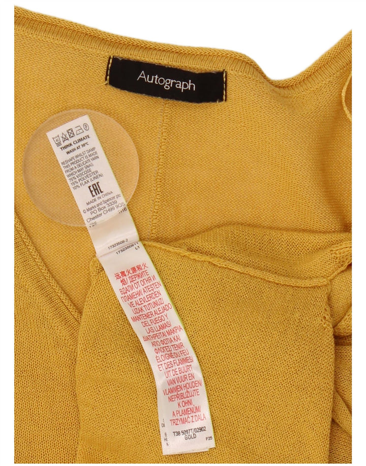 Marks & Spencer Womens Autograph Crop Oversized bluse Top UK 14 Large Gold