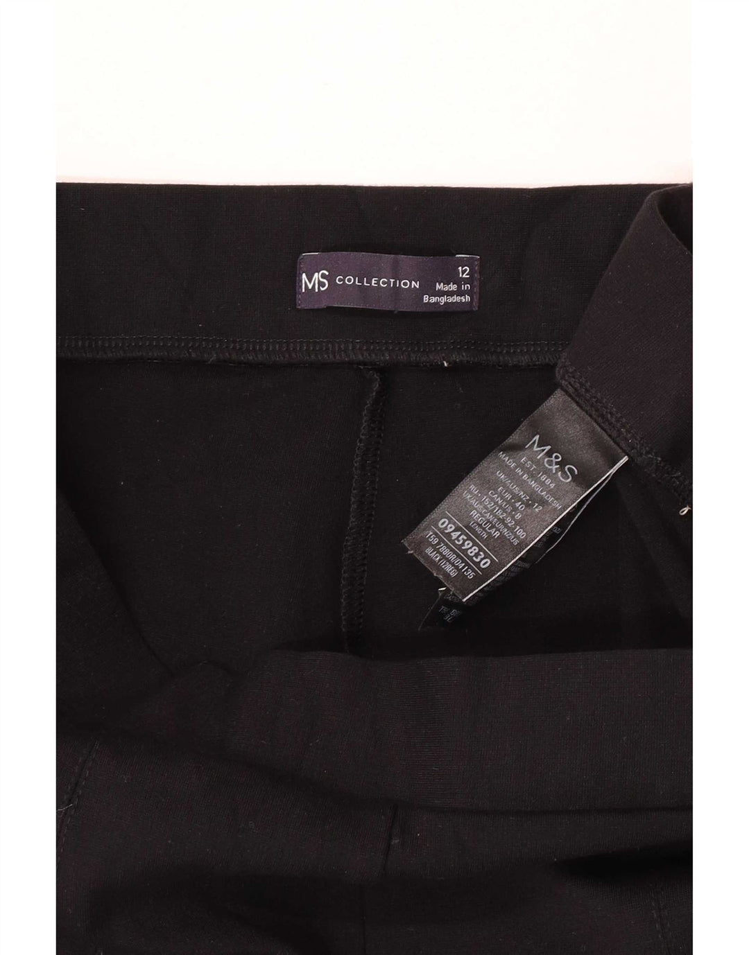 Marks & Spencer Womens Leggings UK 12 Medium Black Viscose
