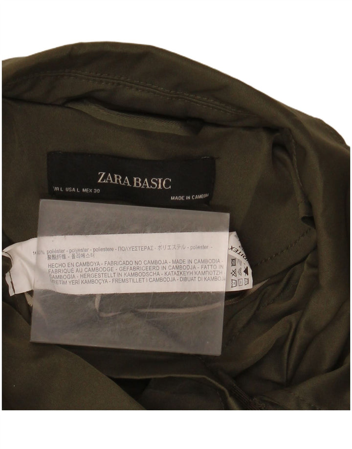 Zara Dame Military Jacket UK 16 Large Khaki Polyester