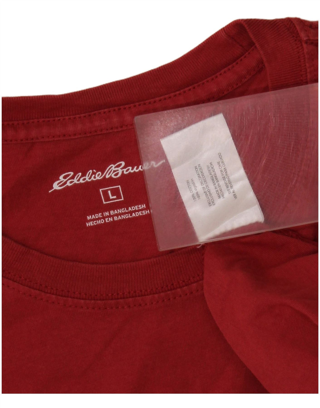 Eddie Bauer Herre T-Shirt Top Stor Rød Bomuld