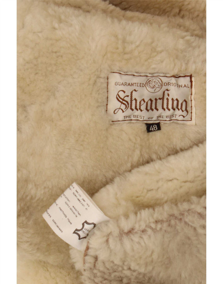 Vintage Dame Oversized Shearling Coat IT 48 XL Brun Shearling