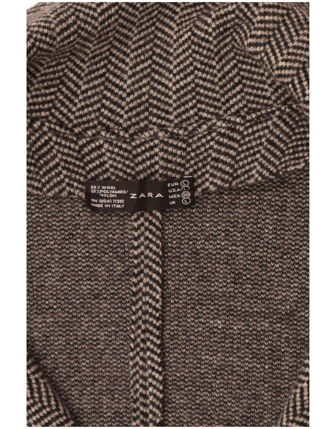 ZARA strikket blazerjakke til kvinder UK 14 Stor grå sildeben