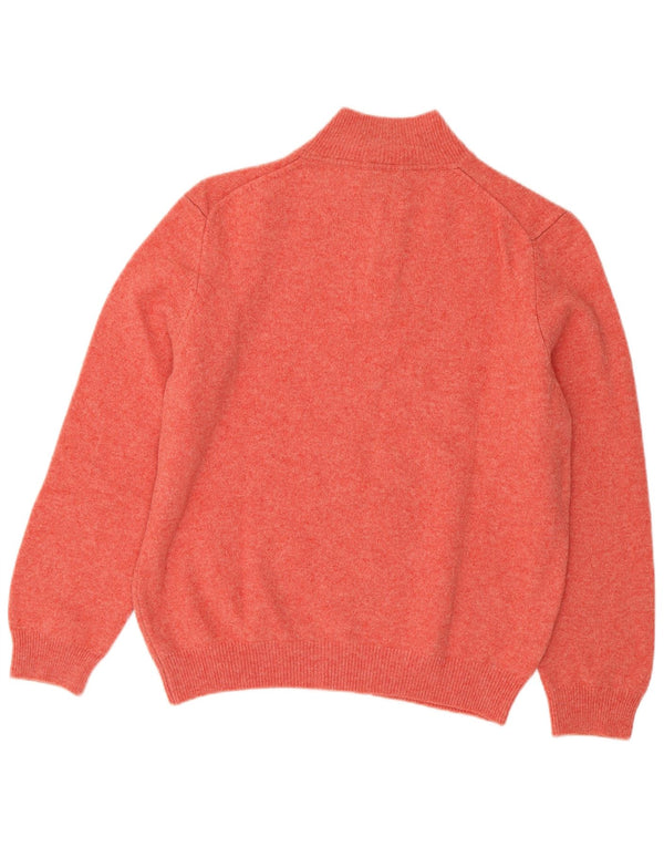 Henry Cottons Herre Zip Neck Jumper Sweater 3XL Orange Flecked New Wool