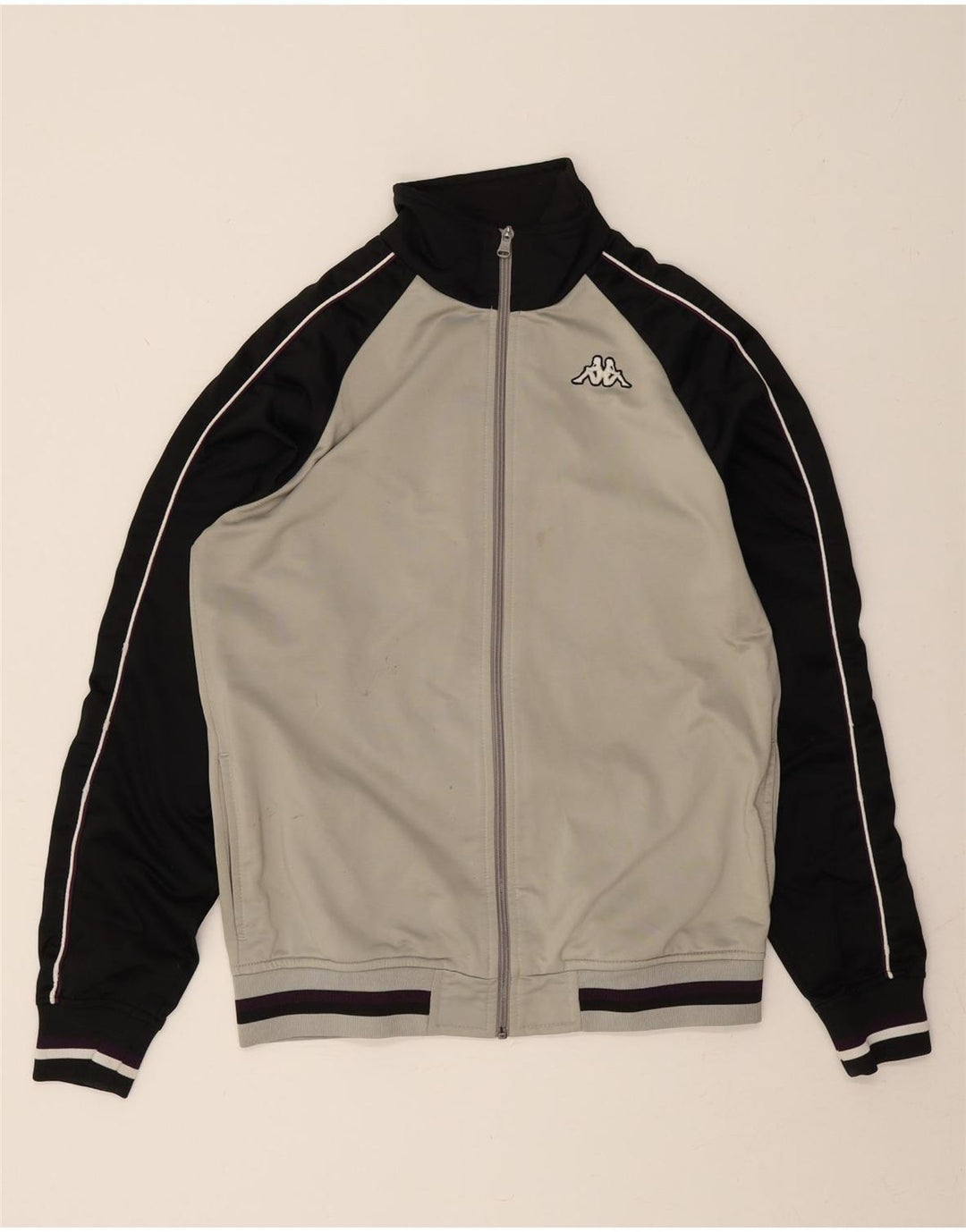 KAPPA Træningsdragt til mænd, topjakke, stor grå farveblok polyester