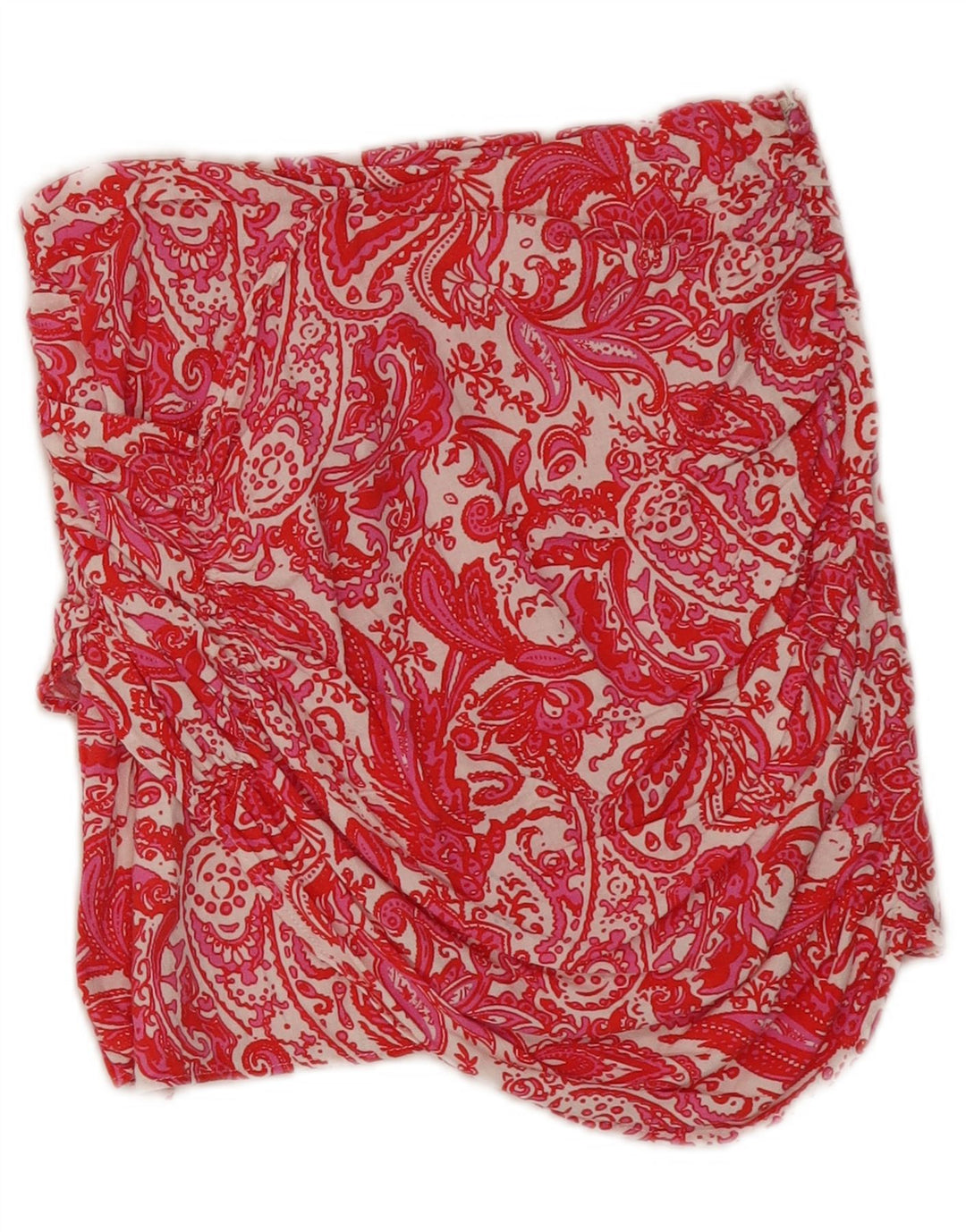 Zara Dame Mini Nederdel Medium W28 Rød Paisley