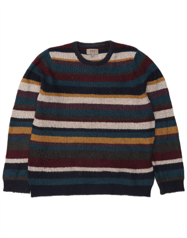 Marks & Spencer Herretrøjetrøje med rund hals, medium flerfarvet stribet