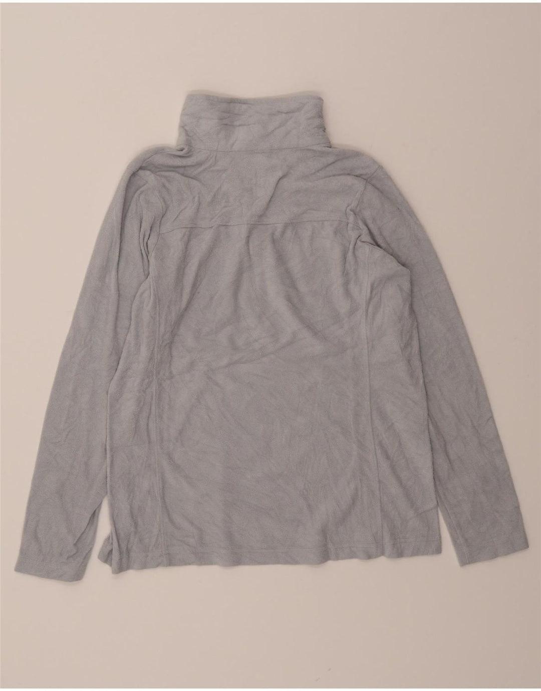 COLUMBIA Womens Zip Neck Fleece Jumper UK 14 Medium Grey Polyester Vintage Columbia and Second-Hand Columbia from Messina Hembry 