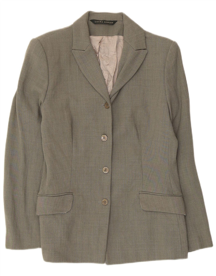 LAURA ASHLEY Womens 4 Button Blazer Jacket UK 14 Medium  Khaki Viscose