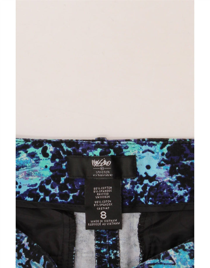 MOSSIMO Womens Abstract Pattern Cropped Trousers US 8 Medium W30 L27 Blue Vintage Mossimo and Second-Hand Mossimo from Messina Hembry 