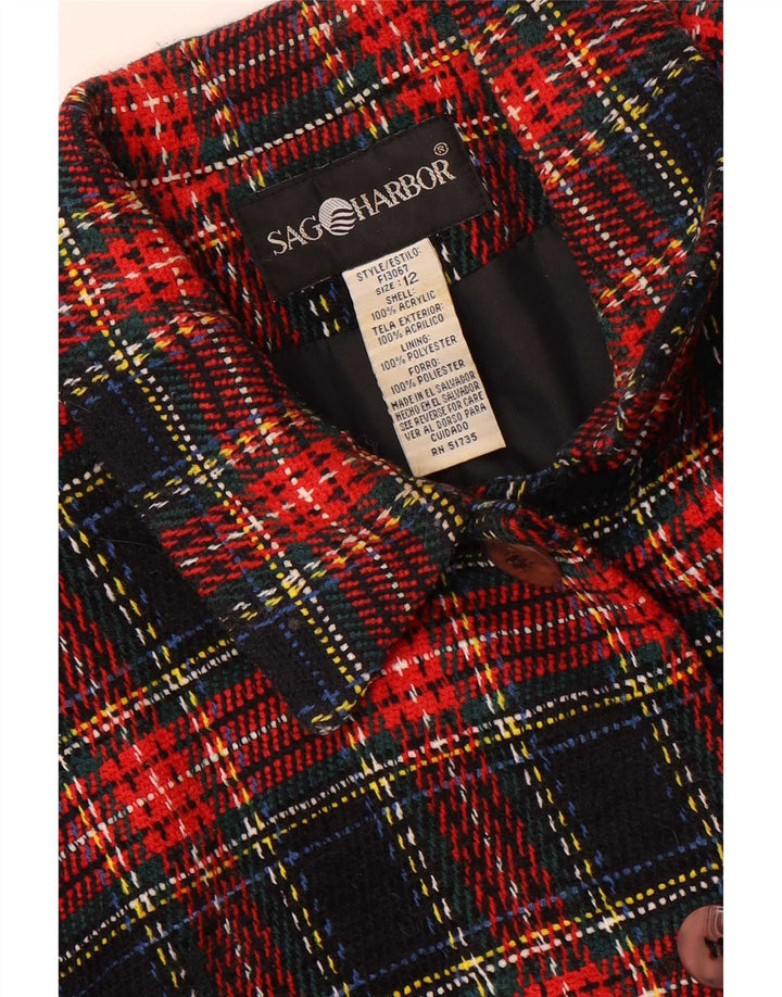 Sag Harbor Dame 4 Button Blazer Jacket UK 12 Medium Flerfarvet Ternet