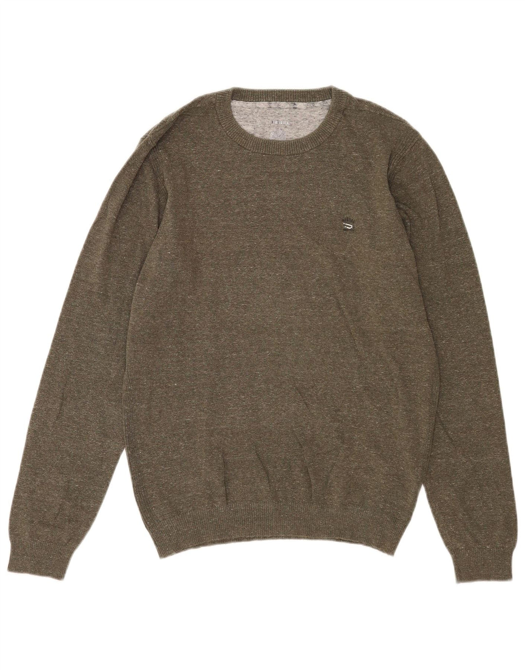 Diesel Herre Crew Neck Jumper Sweater Medium Khaki Flecked
