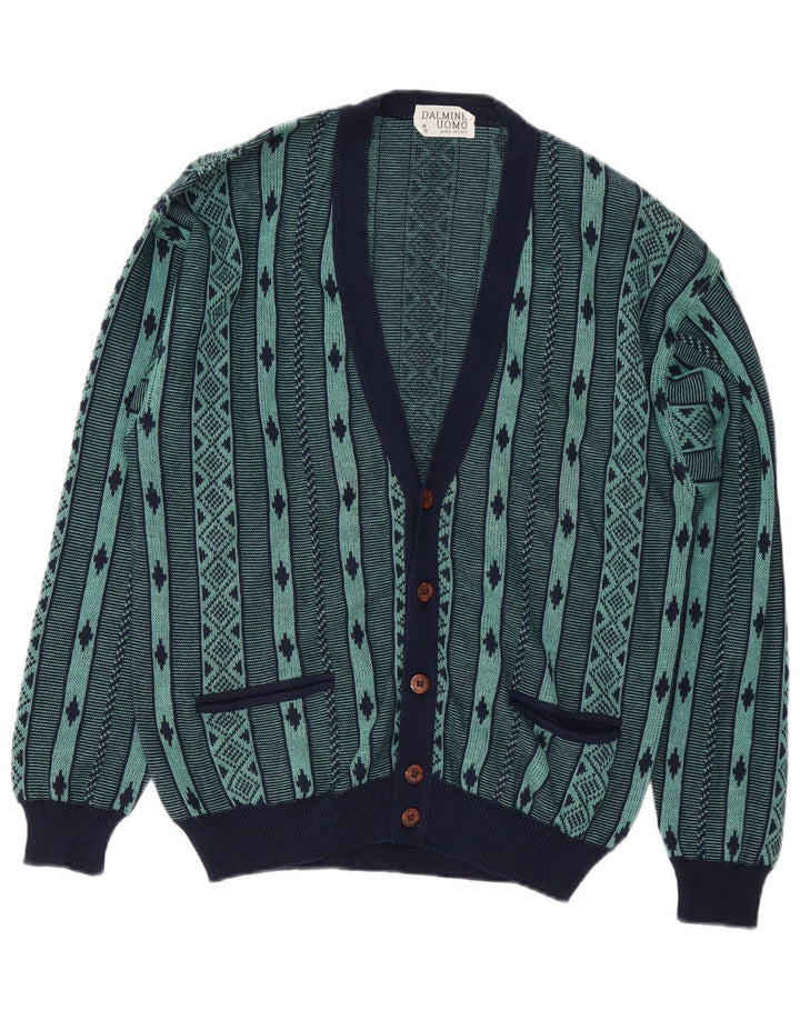 DALMINE Herre cardigan sweater Medium Grøn Geometrisk Bomuld