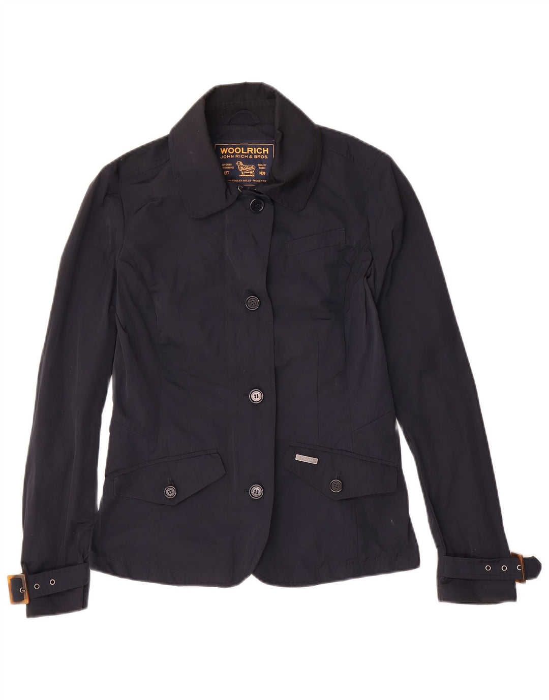 Woolrich Womens Utility Jacket UK 6 XS Navy Blue Polyester