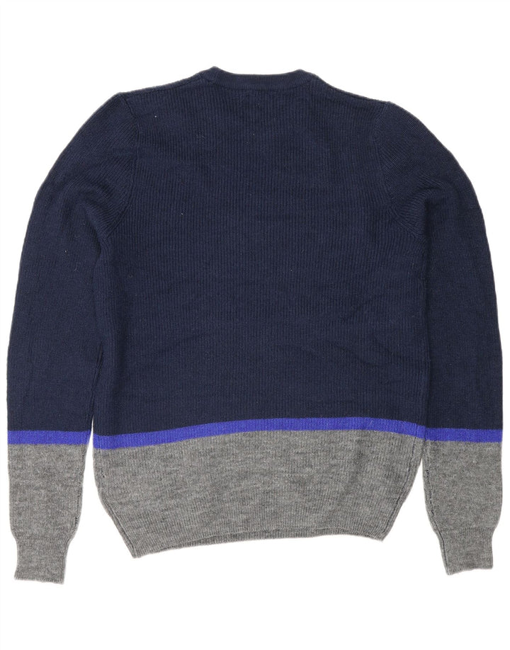 Marks & Spencer Herre sweater med rund hals, medium marineblå farveblok