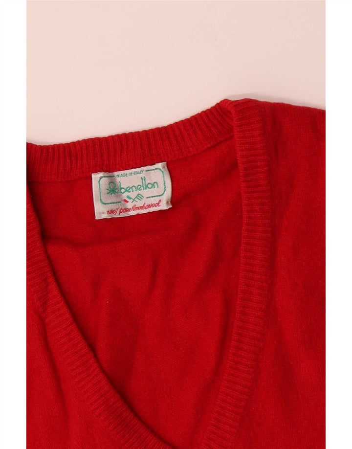 Benetton Herrevest Tank Top Lille rød lammeuld