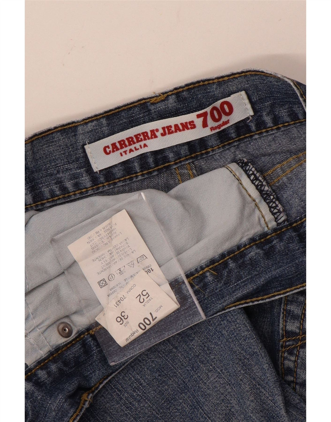 CARRERA Herre 700 Regular Fit Straight Jeans W36 L30 Blå Bomuld