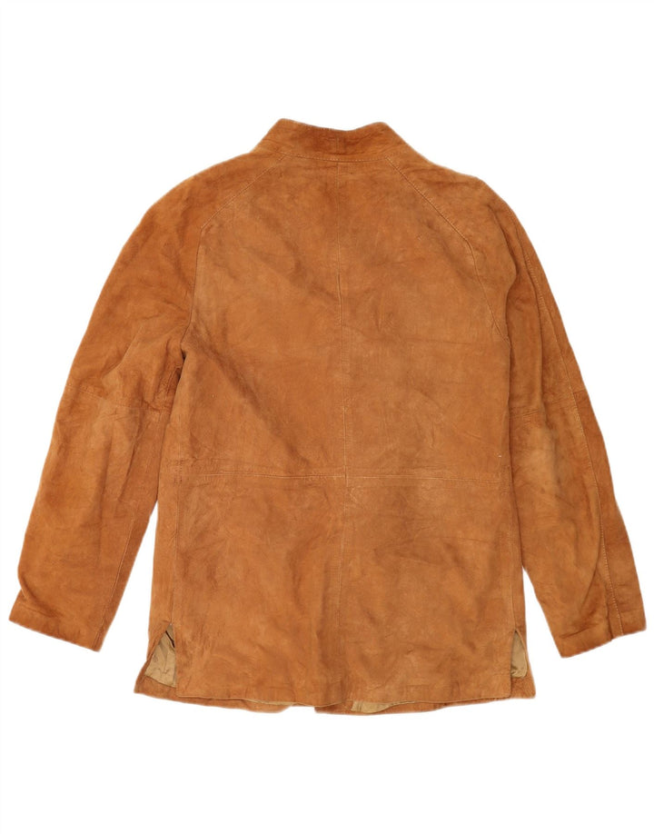 VINTAGE Dame ruskindsjakke UK 14 Medium Brown Læder