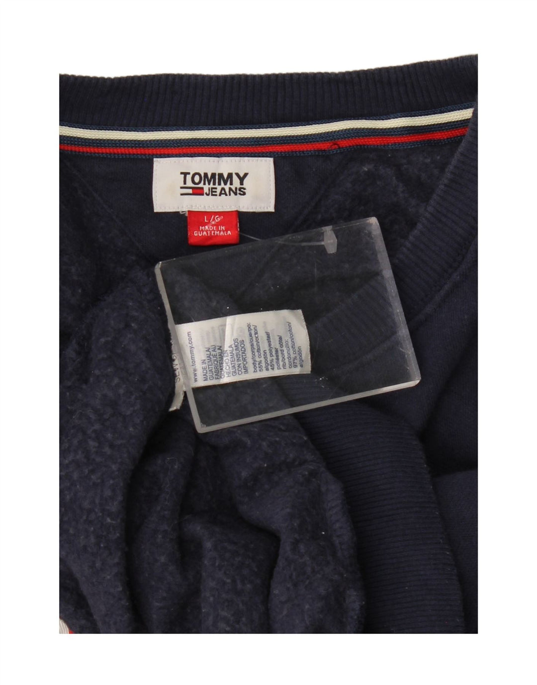 TOMMY HILFIGER Womens Oversized Sweatshirt Jumper UK 16 Large Navy Blue