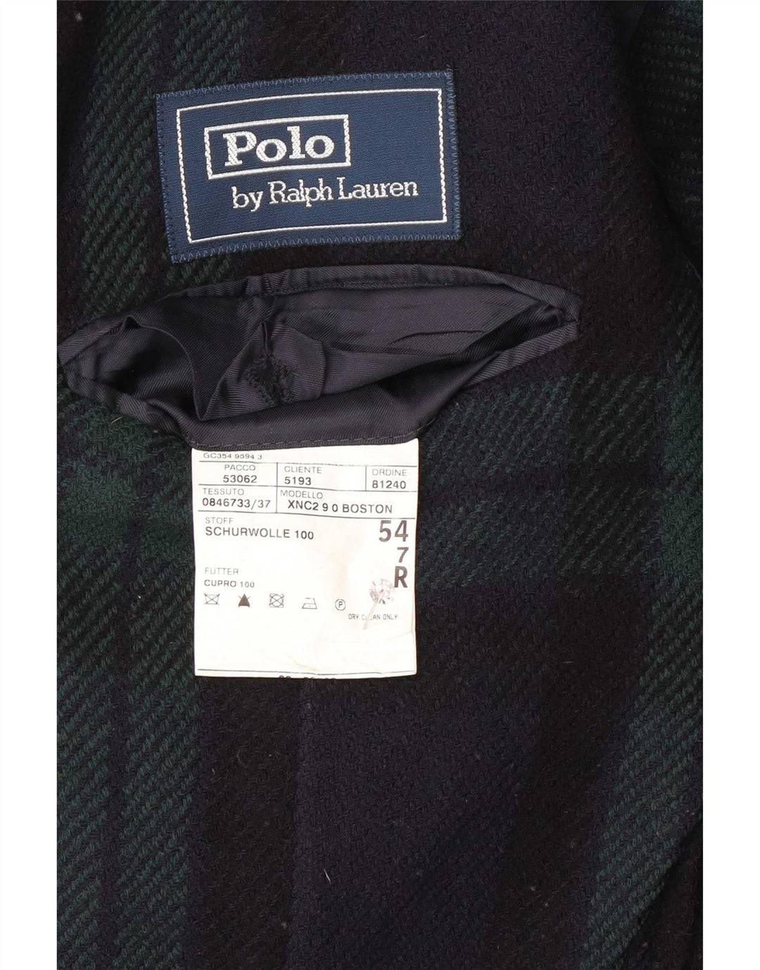 Polo Ralph Lauren Herre 3-knaps blazerjakke EU 54 2XL Marineblå Plaid