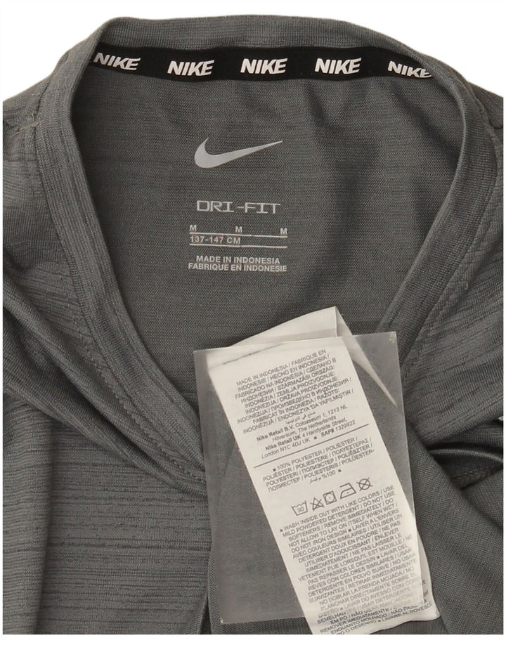 Nike drenge Dri Fit T-shirt top 10-11 år mellem grå stribet polyester