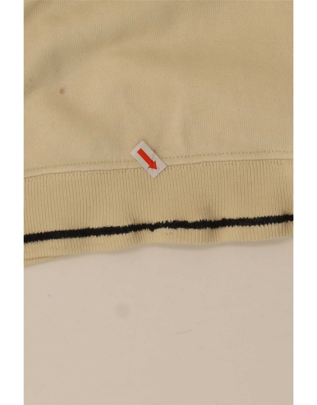 Champion Herre grafisk lynlås-hals sweatshirt jumper lille beige bomuld