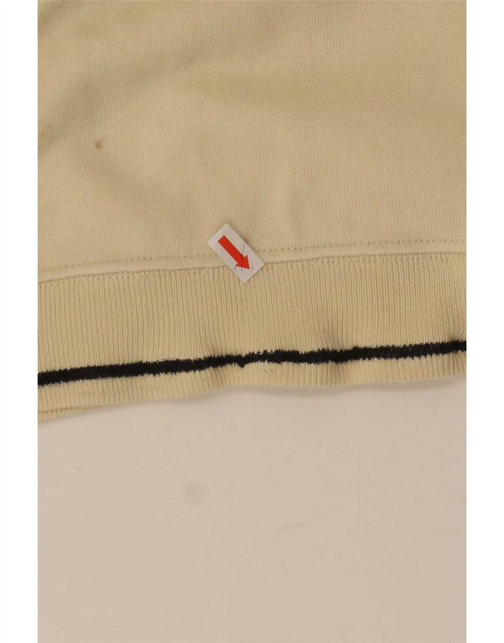 Champion Herre grafisk lynlås-hals sweatshirt jumper lille beige bomuld
