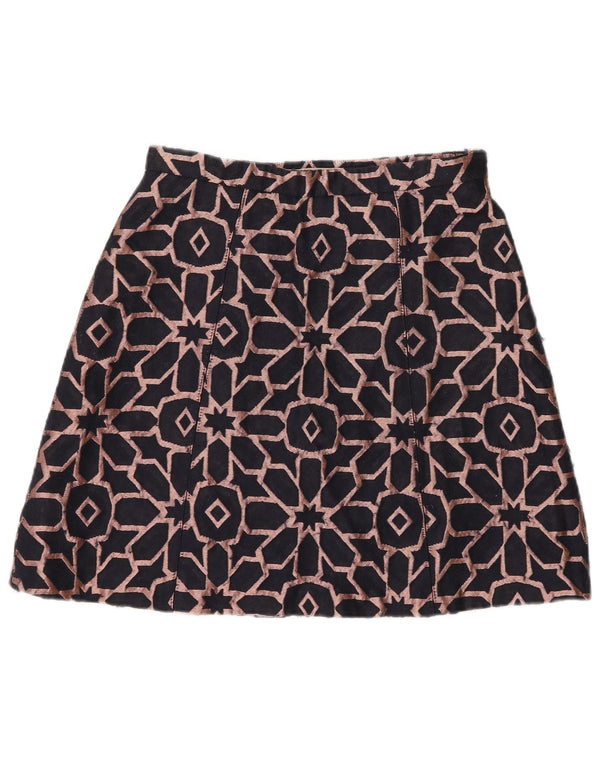 Max&Co. Kvinders mininederdel UK 6 XS W26 Marineblå geometrisk polyester