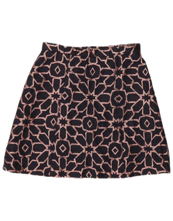Max&Co. Kvinders mininederdel UK 6 XS W26 Marineblå geometrisk polyester