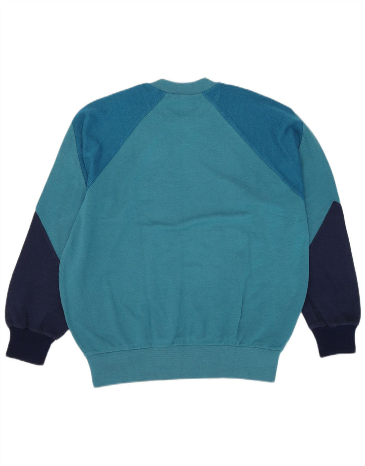 Ennerre Herre Sweatshirt Jumper Large Blue Colourblock Bomuld
