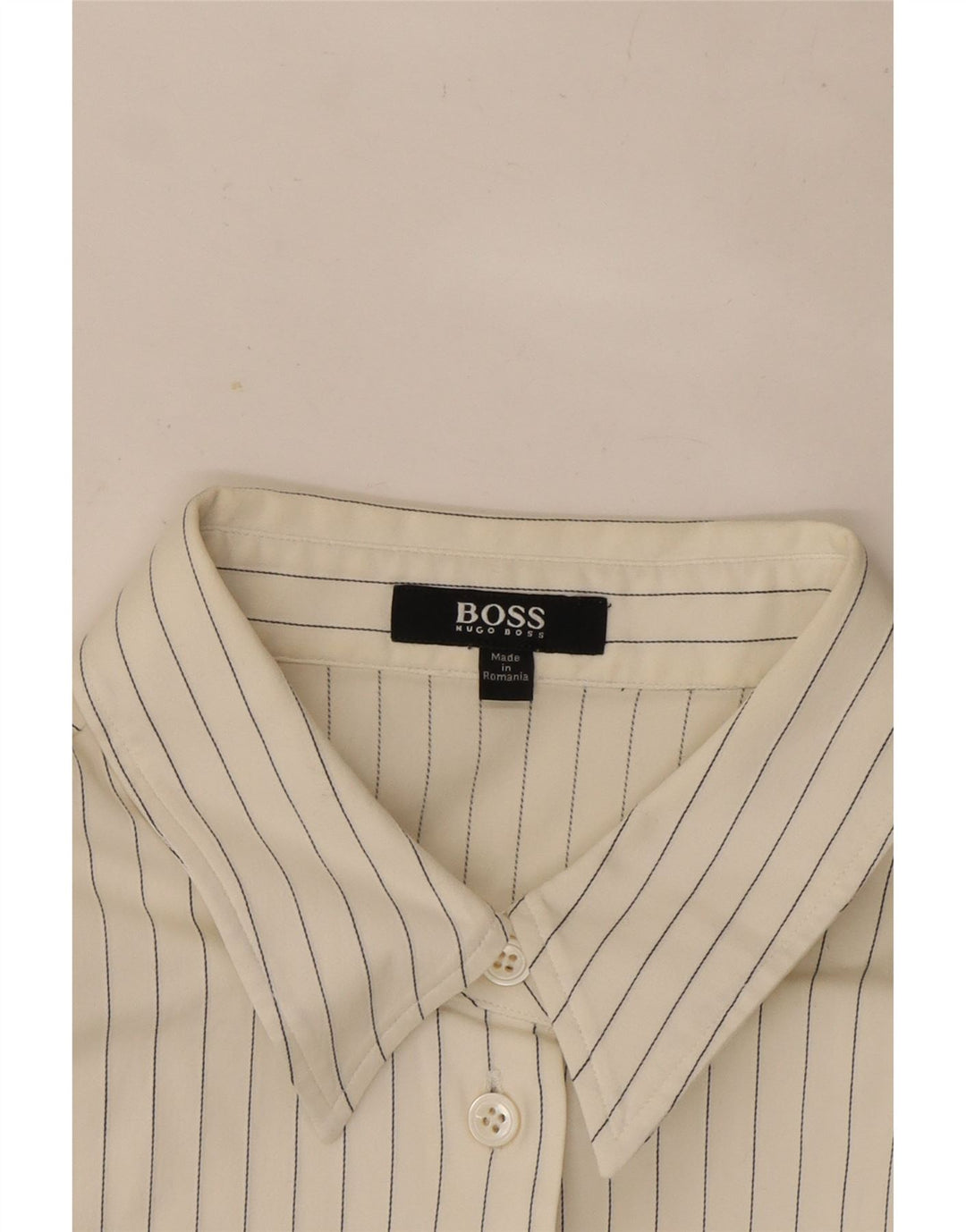 Hugo Boss Dameskjorte UK 12 Medium White Pinstripe