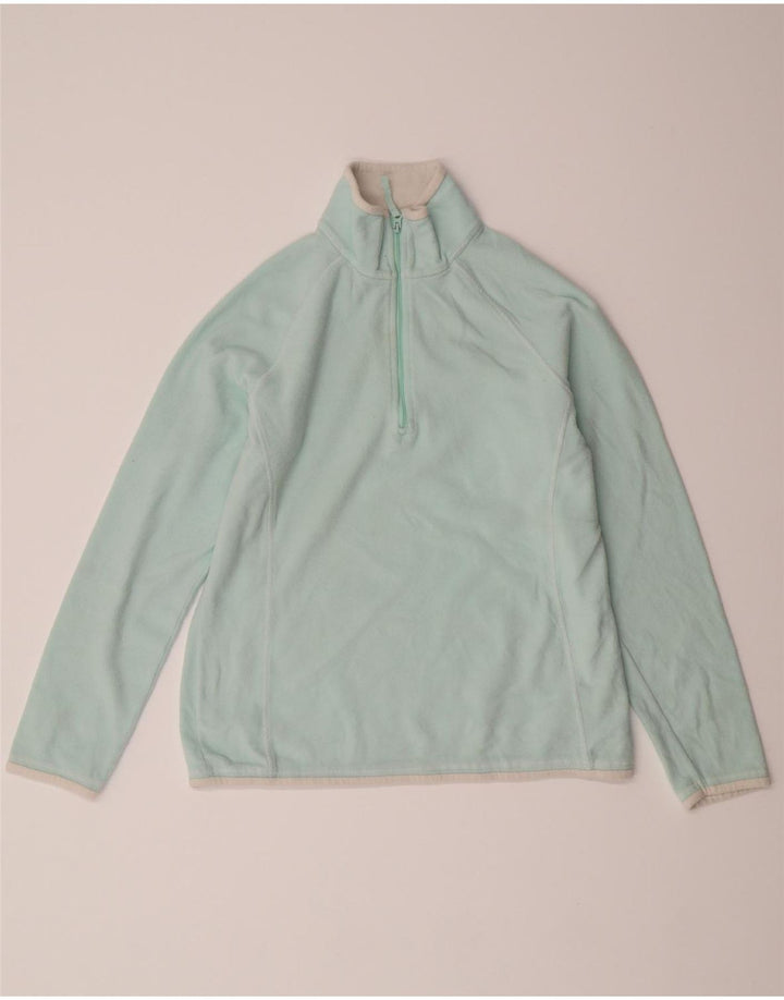 MOUNTAIN WAREHOUSE Womens Zip Neck Fleece Jumper UK 12 Medium  Blue Vintage Mountain Warehouse and Second-Hand Mountain Warehouse from Messina Hembry 