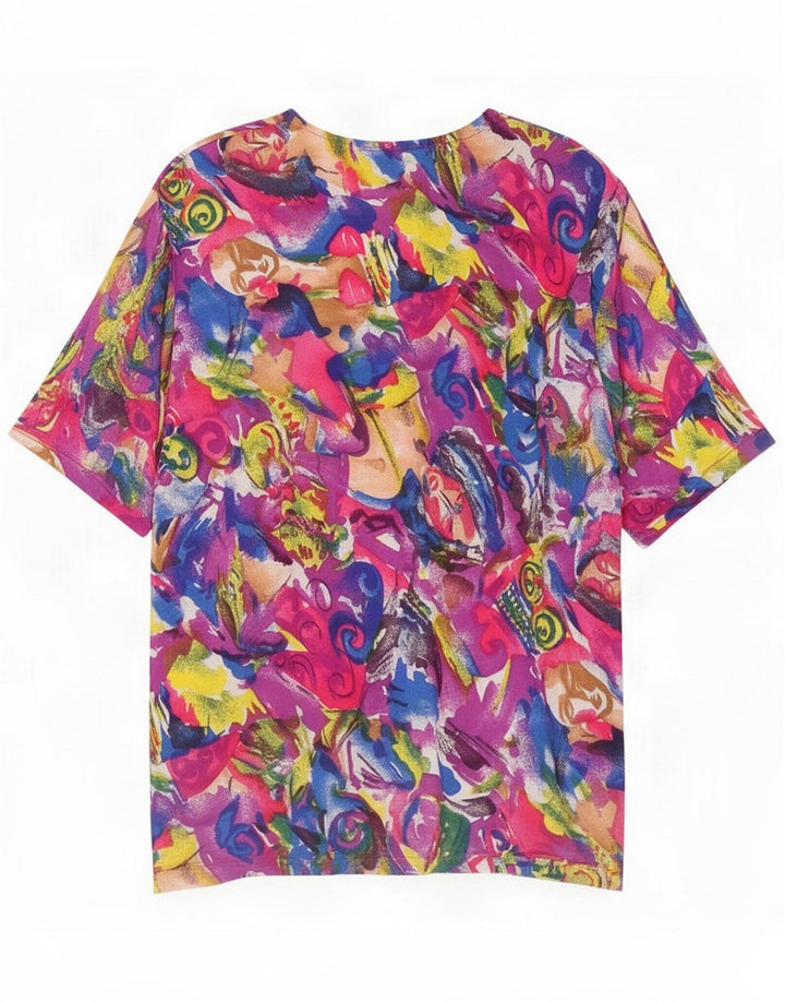 Vintage Dame bluse Top UK 18 XL Flerfarvet Geometric