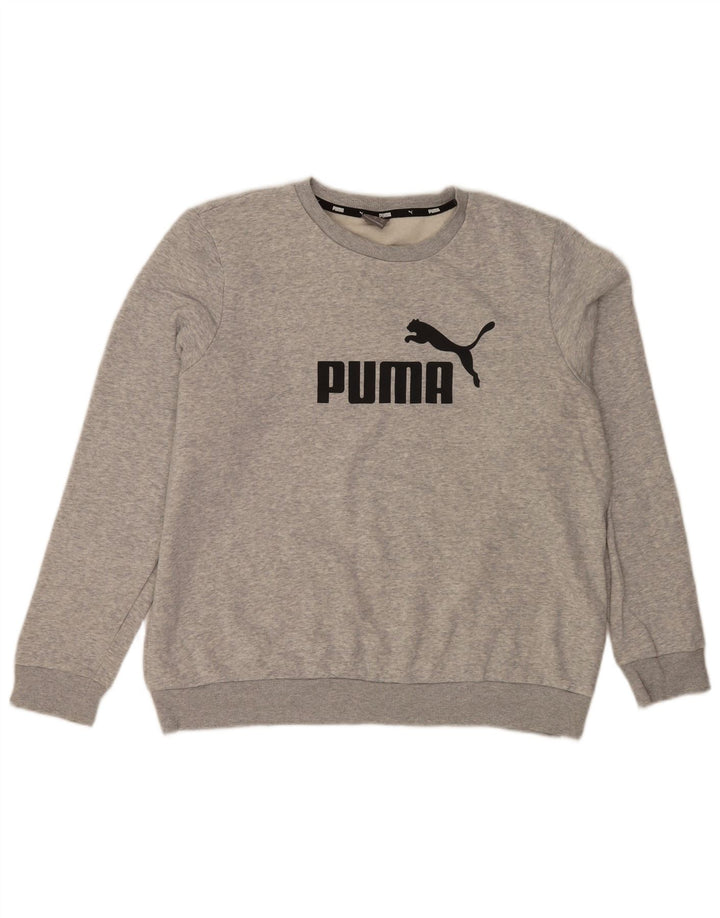 Puma Herre grafisk sweatshirt Jumper XL Grå Flecked Bomuld