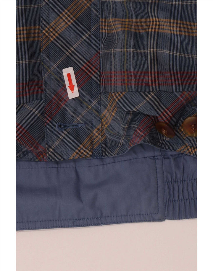 Vintage Bomberjakke til mænd EU 52 XL Blå Plaid Polyester