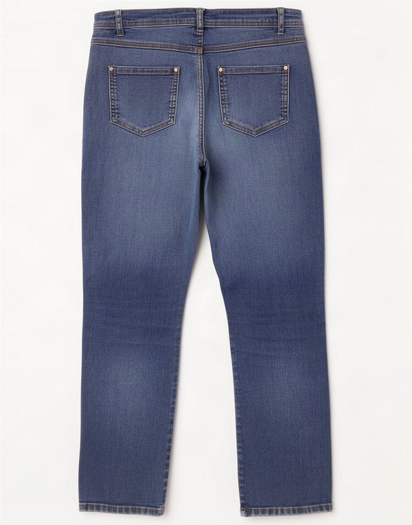 M&Co Womens Straight Jeans UK 12 Medium W30 L30 Blue