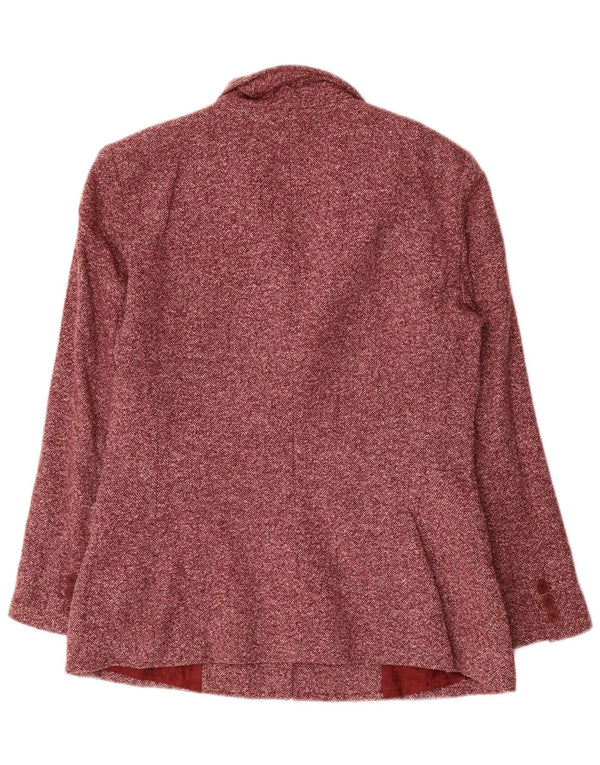 Luisa Spagnoli Dame 3-knaps blazerjakke IT 44 Medium Rød Flecked Uld