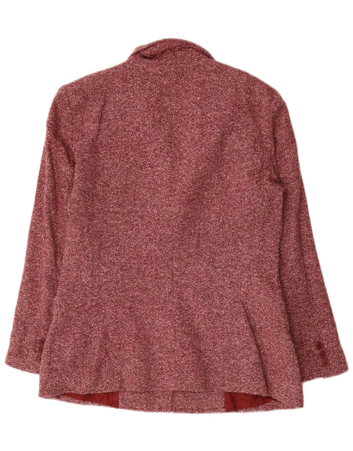 Luisa Spagnoli Dame 3-knaps blazerjakke IT 44 Medium Rød Flecked Uld