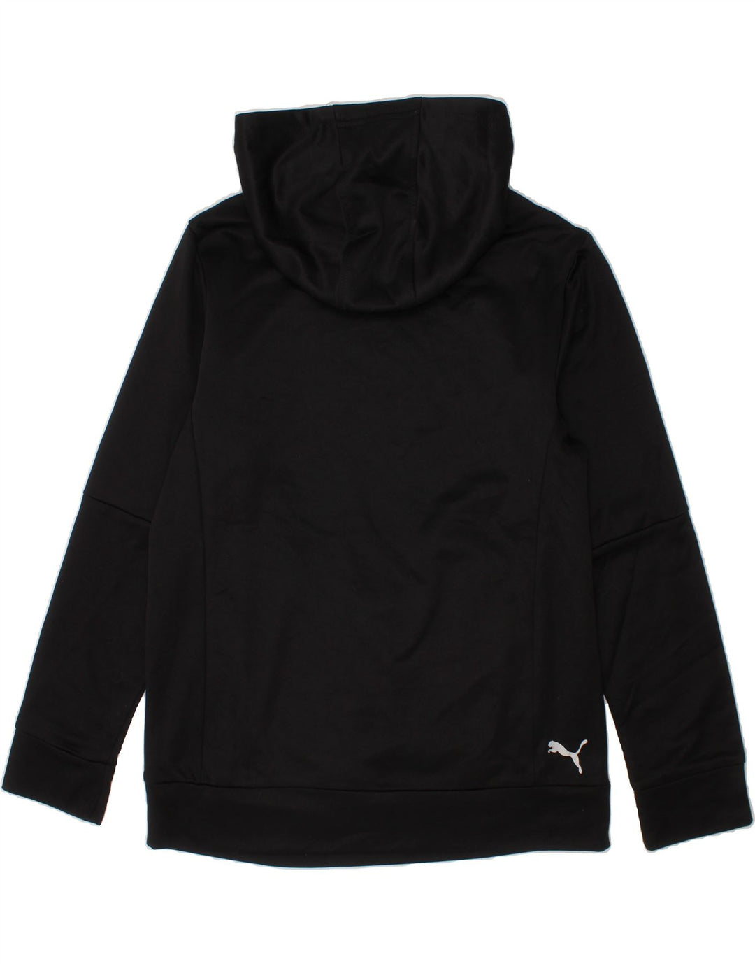 PUMA Boys Graphic Hoodie Jumper 10-11 Years Medium Black Vintage Puma and Second-Hand Puma from Messina Hembry 