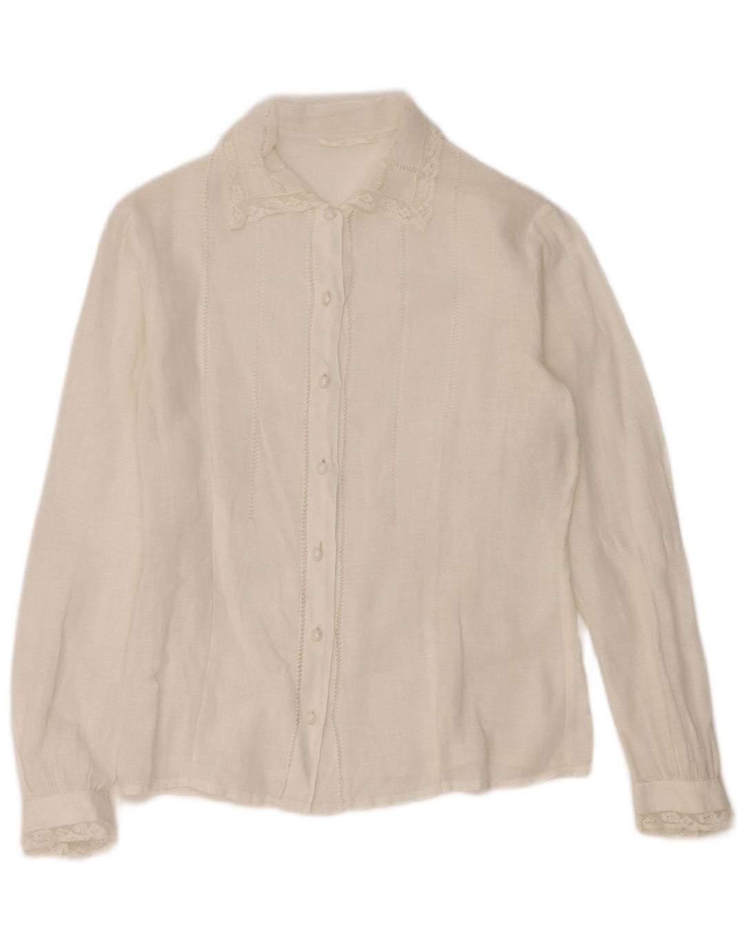 Vintage pigeskjortebluse 13-14 år hvid