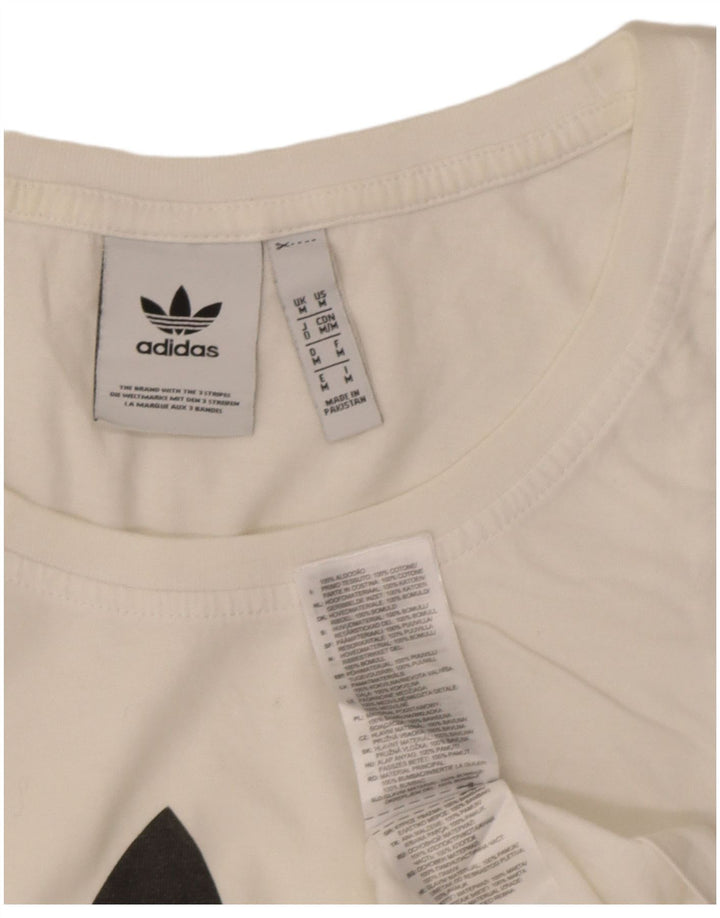 Adidas Herre Grafisk Vest Top Medium Hvid Bomuld
