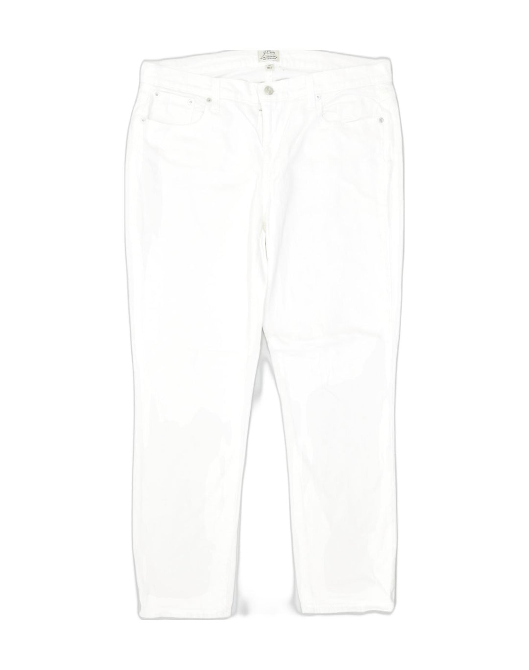 J. CREW Womens Boyfriend Slim Jeans W31 L29 White Cotton | Vintage | Thrift | Second-Hand | Used Clothing | Messina Hembry 