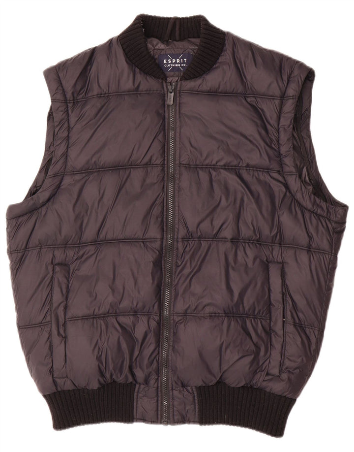 Esprit Herre Polstret Gilet UK 40 Stor Sort Polyester