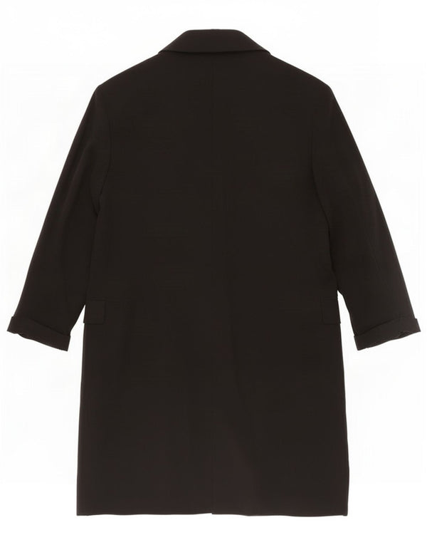 Zara Womens Open Overcoat UK 16 Large Black Lyocell