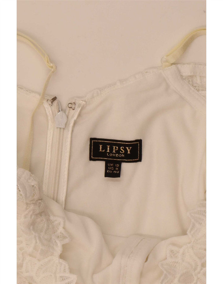 Lipsy Womens Lace Bodycon Dress UK 12 Medium White Floral Polyester