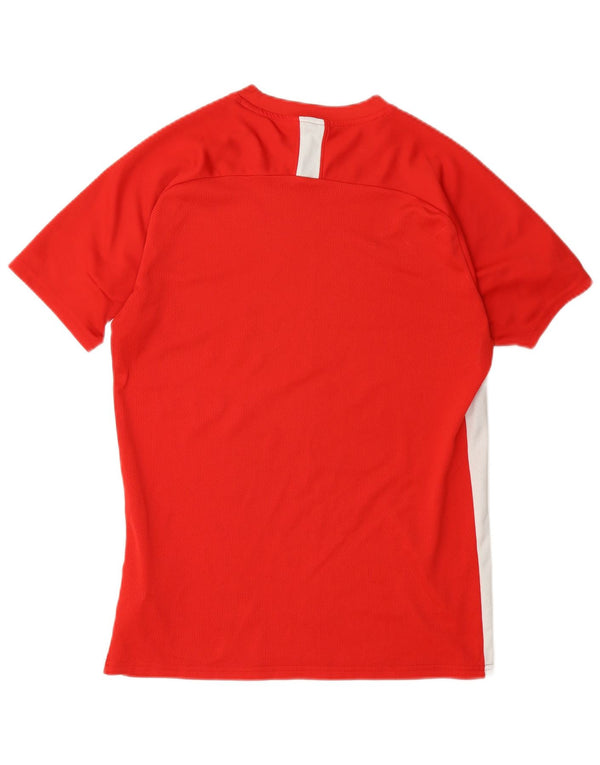 Nike Herre Dri Fit T-shirt Top Medium Rød Colourblock Polyester
