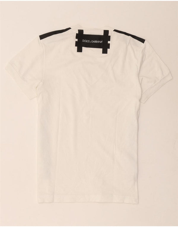 Dolce & Gabbana Grafisk T-shirt top til kvinder IT 44 Medium White Colourblock