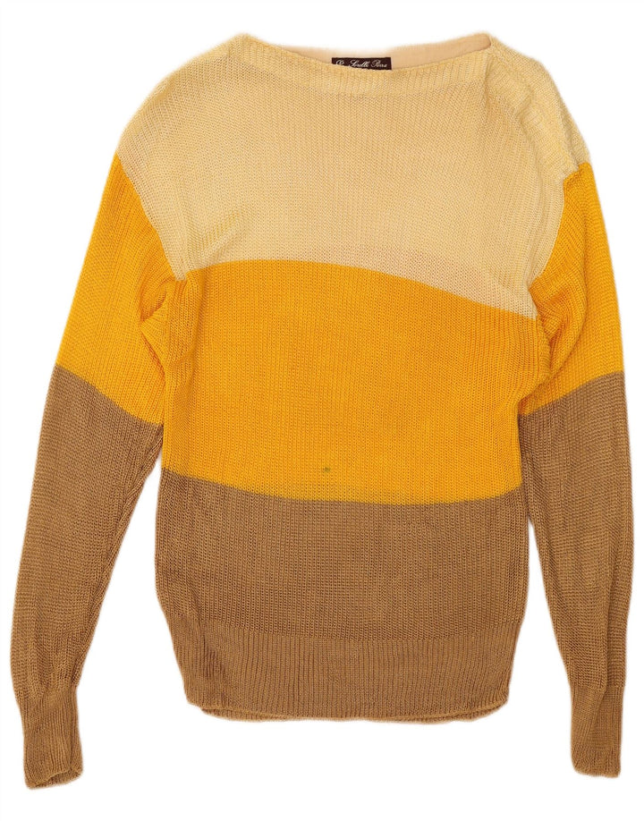 Vintage Dame Boat Neck Jumper Sweater UK 8 Small Multicolored