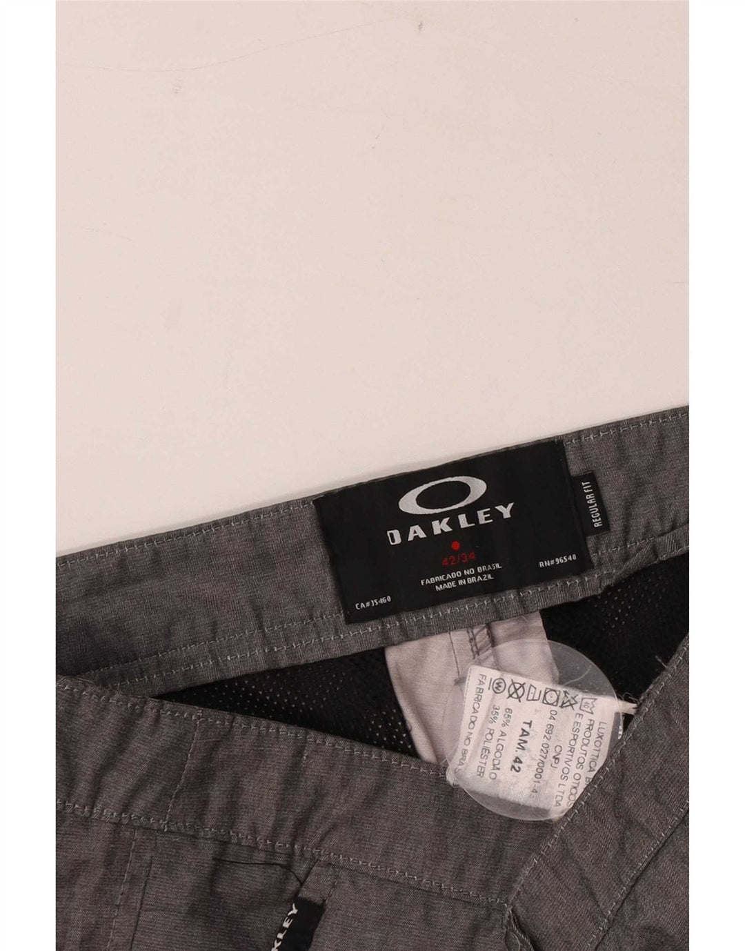 Oakley Herre Regular Fit Chino Shorts W34 Large Grey Spotted Bomuld