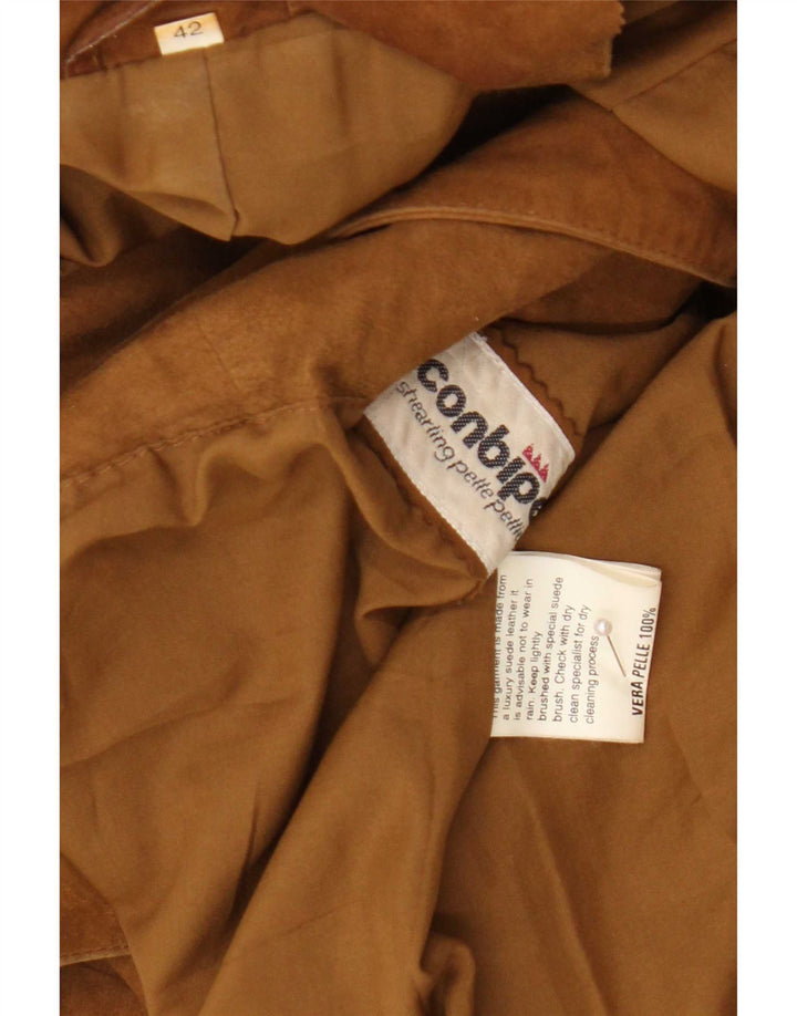 Conbipel Dame Ruskindsjakke IT 42 Medium Beige Læder