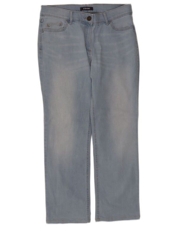 Marks & Spencer Dame Straight Jeans UK 14 Medium W32 L27 Blå Bomuld
